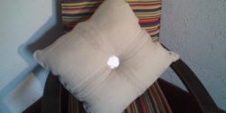 Cream button-jar cushion (sold)
