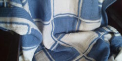 Z. Periwinkle and cream patchwork